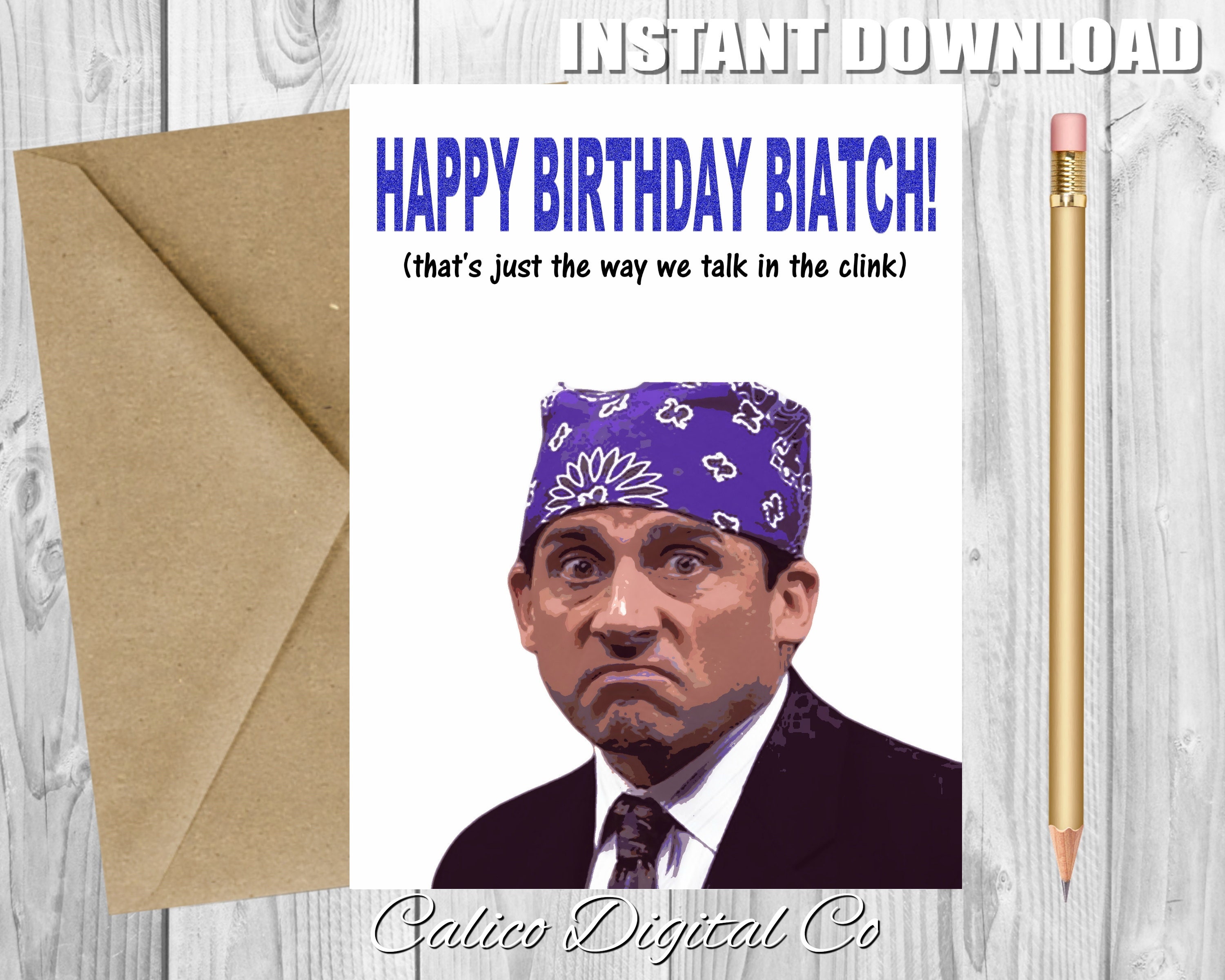 MICHAEL SCOTT Birthday Cardfunny Prison Mike Birthday - Etsy