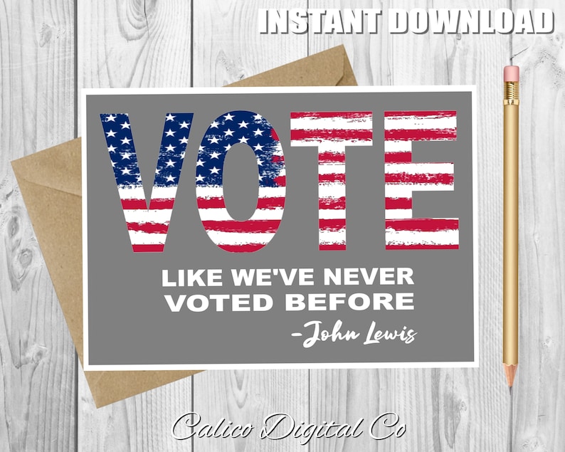 Printable USA Vote Postcards Voter Greeting Cards 4x6 Etsy