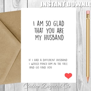 Cartão de aniversário para marido, cartão de aniversário para marido, presente para ele, cartão de amor engraçado para marido, cartão de aniversário para impressão, cartão de aniversário romântico