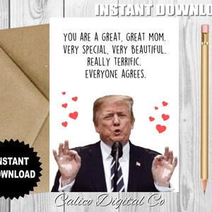 Cartão de aniversário para mãe TRUMP, cartão engraçado para mãe, aniversário engraçado para o dia, cartão para mãe, cartão de aniversário para esposa, irmã de aniversário, amiga de aniversário