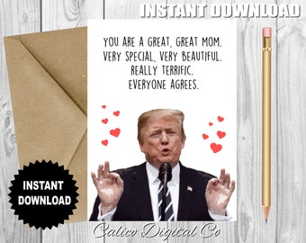 Biglietto di auguri per la festa della mamma di TRUMP, biglietto divertente per la mamma, divertente festa della mamma, biglietto per la mamma, biglietto per la festa della mamma per moglie, sorella per la festa della mamma, amica per la festa della mamma