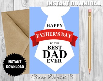 BEST DAD EVER Father's Day Card, Best Dad Card,Father Card, Card for Dad, Card for him,Dad Card, Printable Card, Instant Download