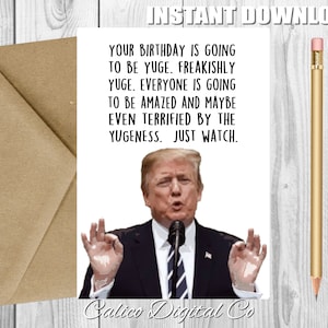 Lustige Geburtstagskarte Trumpf, druckbare Karte, lustige Geburtstagskarte, SOFORTIGER DOWNLOAD, Trumpf Karte, Freundin, Freund, Mann, Frau, bester Freund