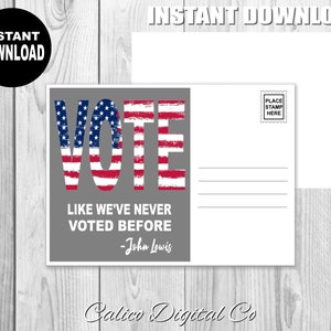 Cartoline elettorali USA stampabili, cartoline elettorali con retro bianco 4x6, download immediato, tessera elettorale per le elezioni 2021, elezioni 2021, elezioni elettorali