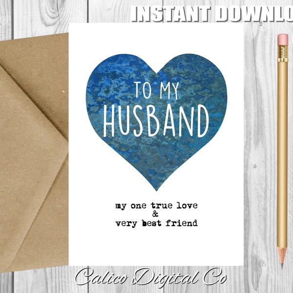 HUSBAND Card, Husband Birthday Card,Anniversary Gift for Him,Funny Love Card for Husband, Printable Birthday Card, Romantic Birthday Card