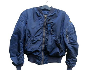 Vintage Rare 50s B-15C Navy Blue Us Military Flight Bomber Jacket