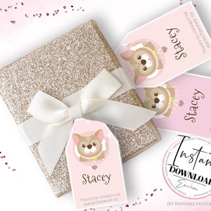 Puppy Party Favor Tag, Puppy Printable, Puppy Party Gift Tag