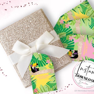 Toucan Favor Tag, Toucan Printable, Toucan Party Gift Tag, tropical party
