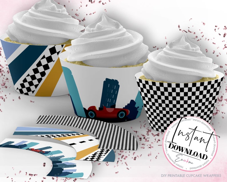 racing car cupcake wrapper