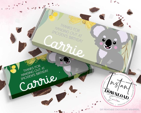 Koala Printable Chocolate Wrapper Koala Wrapper For Chocolate Candy Koala Printable Chocolate Wrapper Koala Wrapper For Chocolate Candy