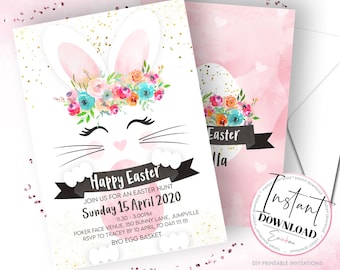Easter Invitation, Easter Printable Invitations, Easter Party Invites