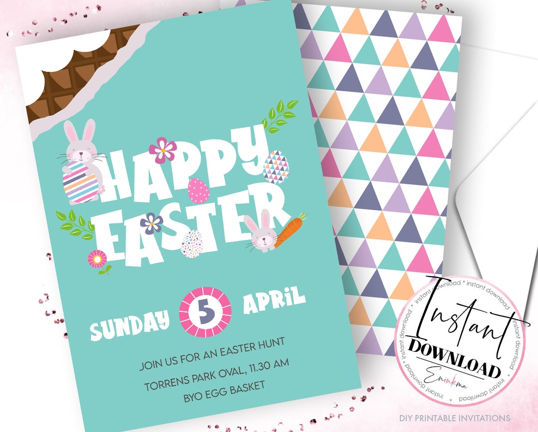 Easter Invitations, Easter Printable Invitations, Easter Party Invites