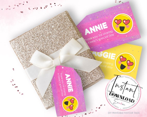 Emoji Party Tag, Emoji Printable, Emoji Party Gift Tag by Eninkma ...