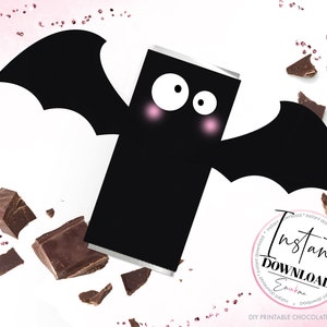 Opakowanie na czekoladę na Halloween, opakowanie na czekoladowy batonik do druku na Halloween, upiorne opakowanie na czekoladę na Halloween