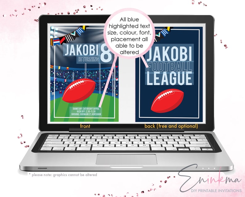 AFL Australian Rules Football Birthday Invites