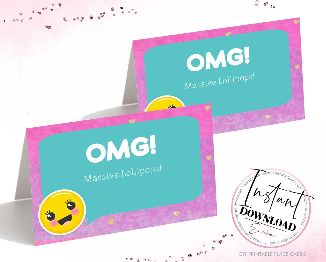 Emoji Labels, Emoji Place Cards, Emoji Name Labels, Emoji Tent Cards Etsy
