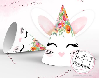 Bunny Party Hats, Easter Party Hat, Bunny Party Costume