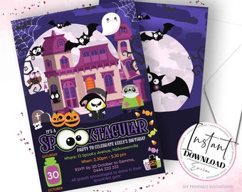 Spooktacular Halloween Invite, Halloween Digital Invitation, Halloween Party Invitation, Halloween Invites, Printable Invitation