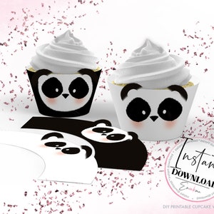 Panda Cupcake Wrapper, Panda Party, Panda Printable Party