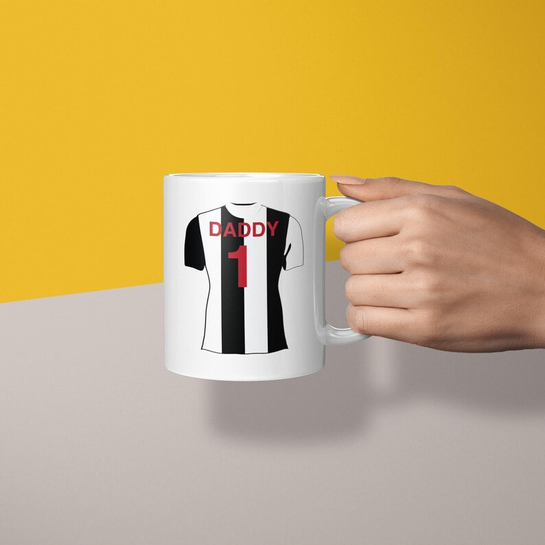 Newcastle United Themed Personalised Mug & Coaster, Father's Day Gift for Him or Her Friend Colleague Football Supporter James Park