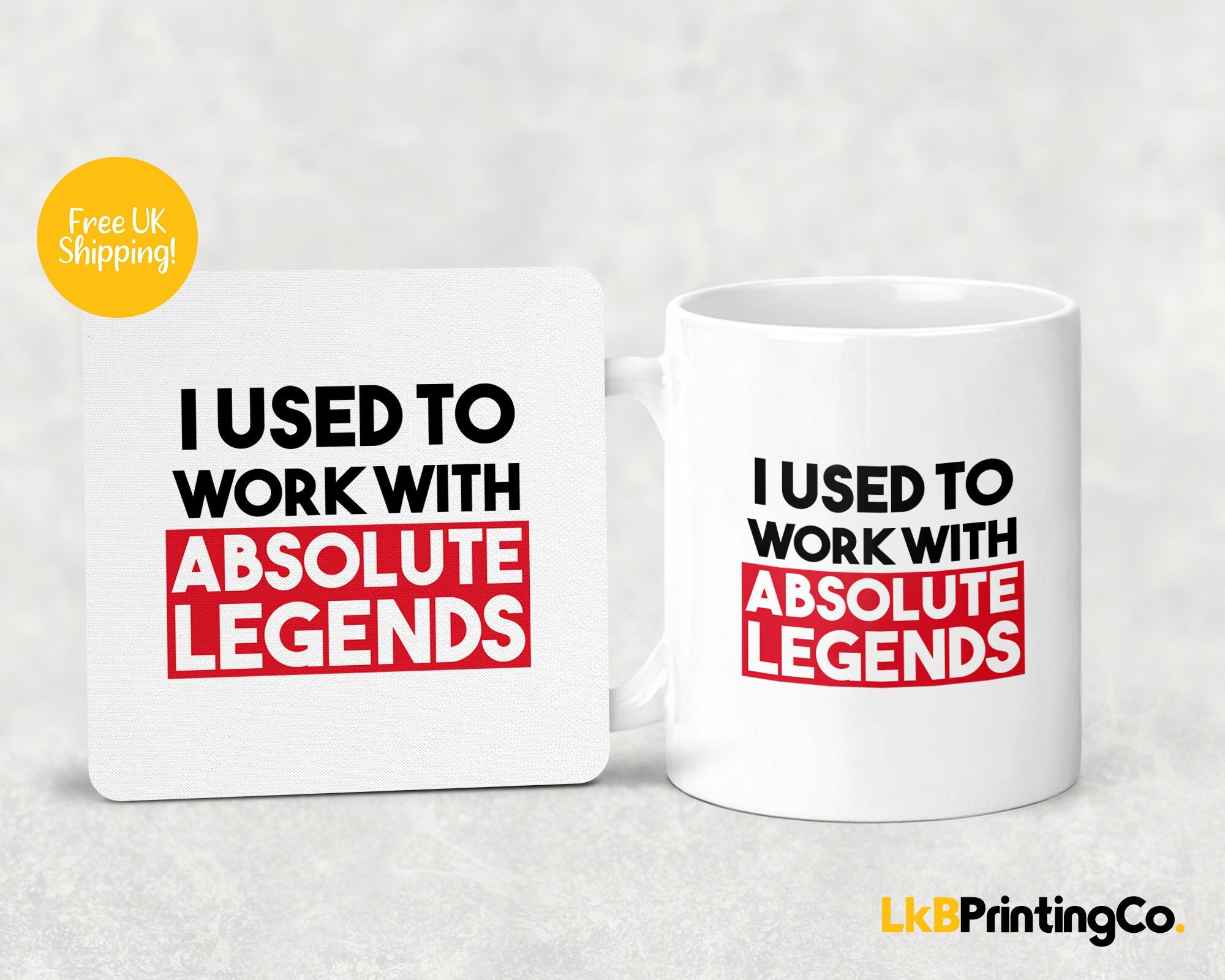 I Used To Work With Absolute Legends Mug and Coaster Set | Funny Leav…