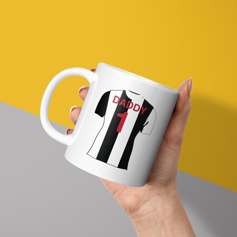 Newcastle United Themed Personalised Mug & Coaster, Father's Day Gift for Him or Her Friend Colleague Football Supporter James Park