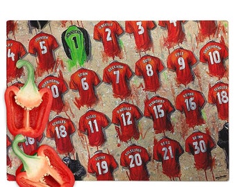 Man United FC Shirts - A Treble Winner's Collection Chopping Board