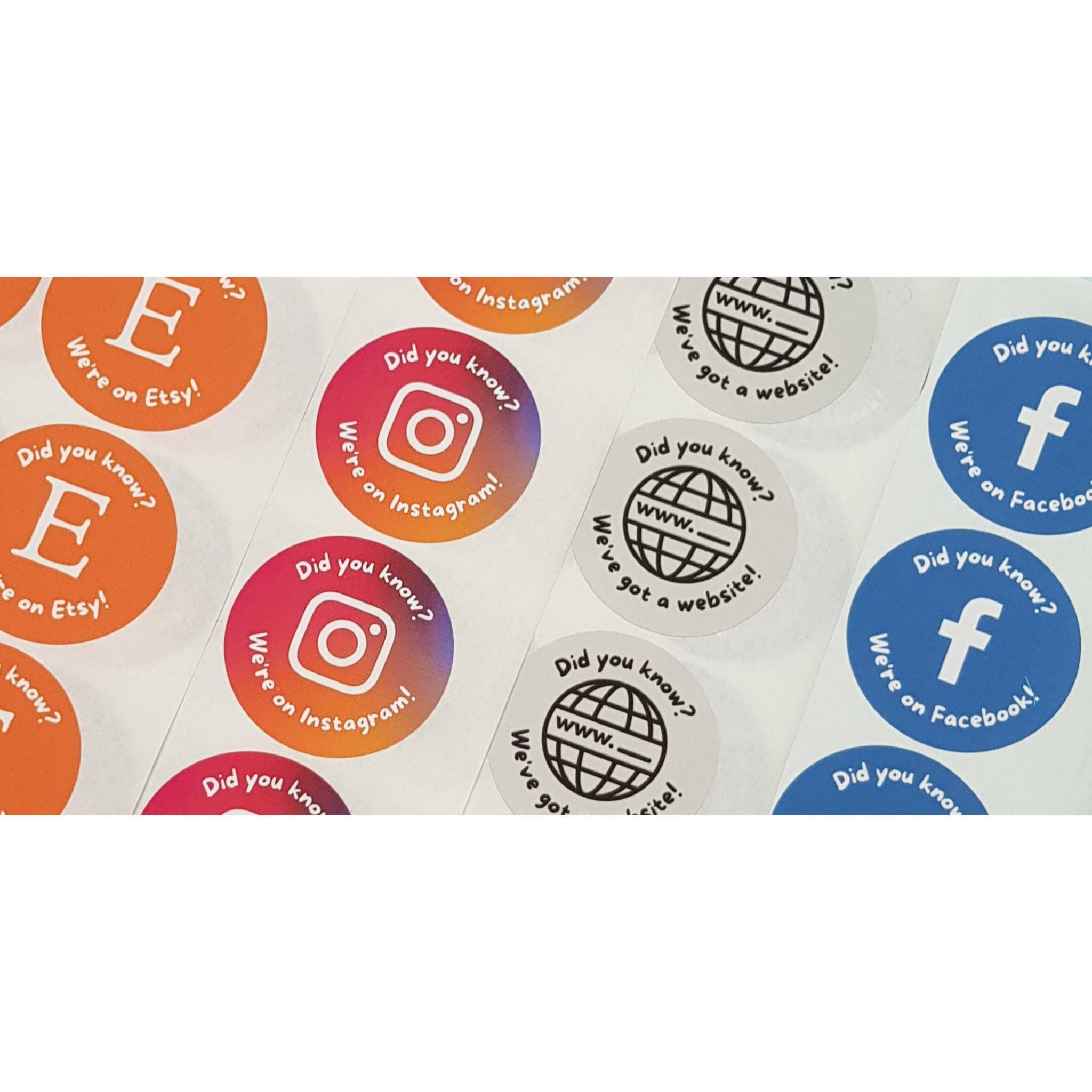 Social media stickers small business stationery UK Etsy