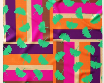 Ginkgo Leaf Silk Scarf: Botanical Print Headband