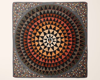 African Print Silk Scarf: Ethnic Bandana Shawl