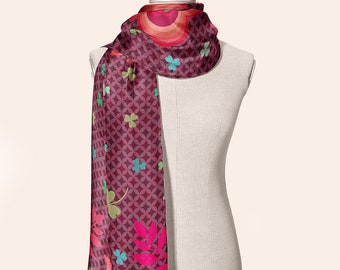 Celtic Trinity Knot Silk Scarf: Medieval Pagan Style