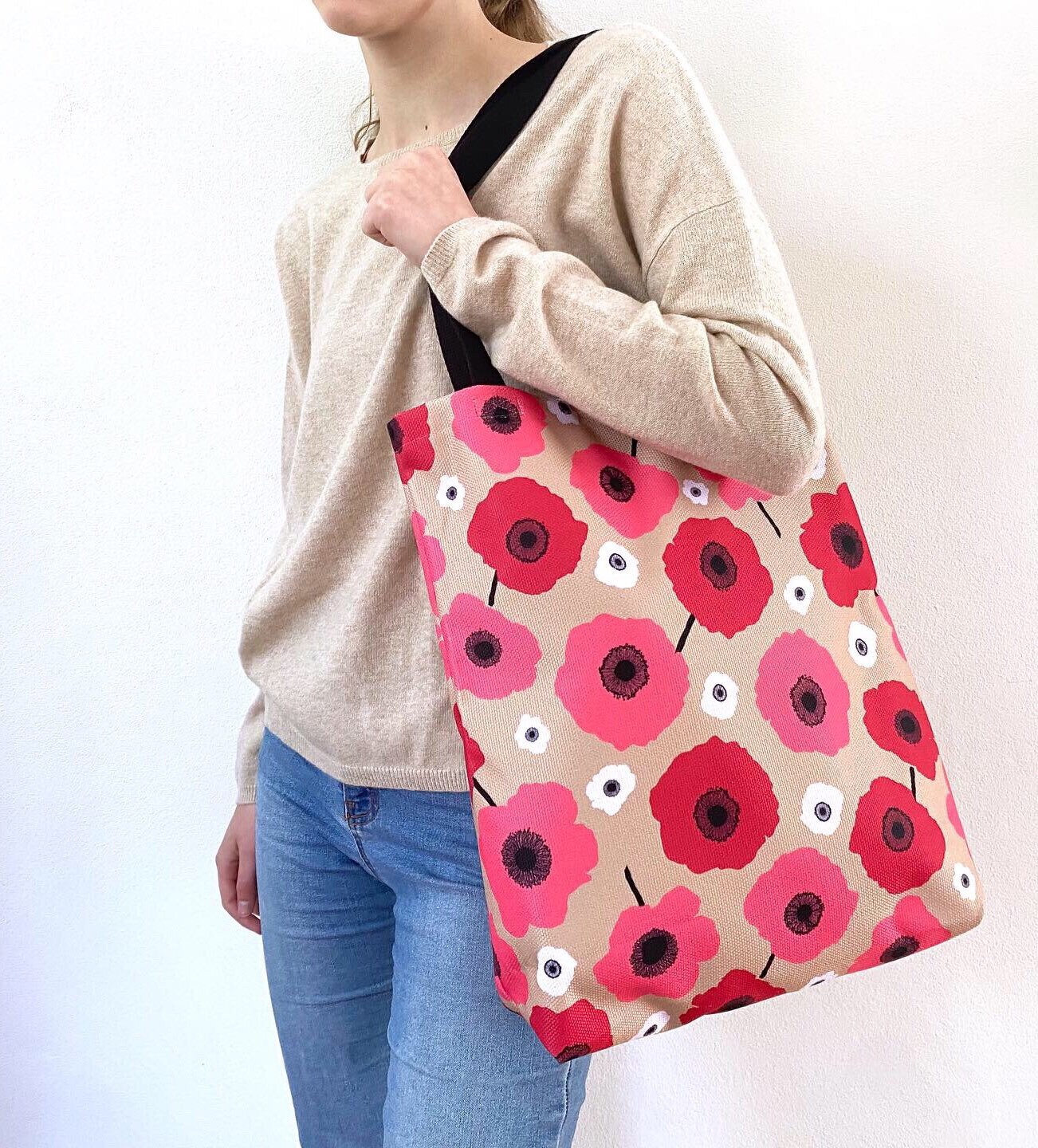 POPPY Blur pink tote bag トートバッグ 新品未使用 Blur pink flowers tote bag – POPPY