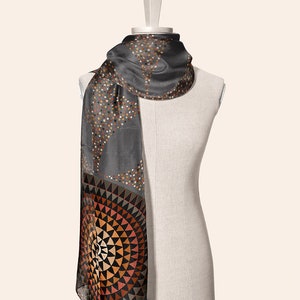 Long African ethnic silk scarf for her, Headwrap for women, African print shawl, Cultural head scarf, Long scarf for him, Black headband