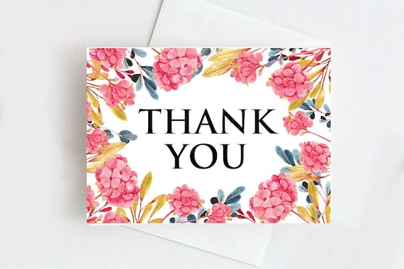 Thank You Card Template Folded Card Instant Download Etsy