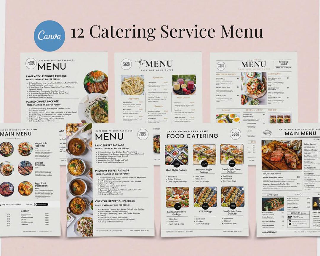 Editable Catering Menu Templates, Client Intake Form, Invoice Template ...