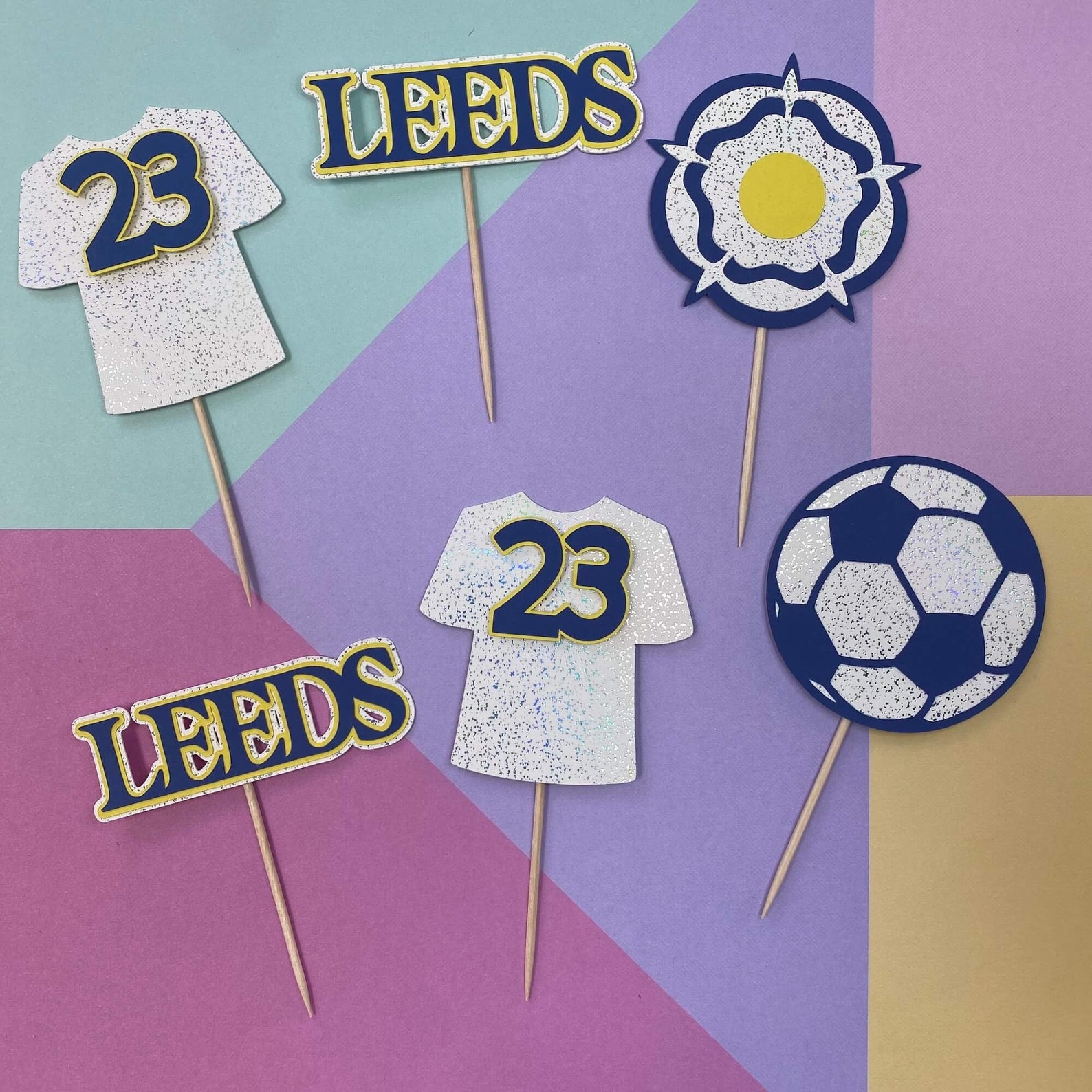 Leeds United Themed Cupcake Toppers Personalised With Age Etsy UK