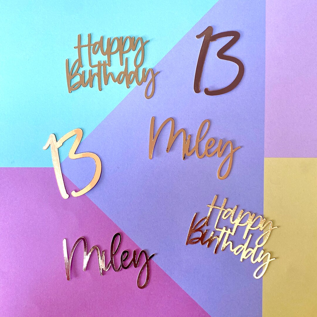 Personalised Happy Birthday Cupcake Toppers Add Name, Age and Happy