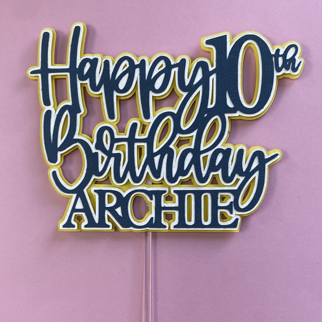 Personalised Cake Topper Leeds United FC Colours 3 Layers Etsy UK