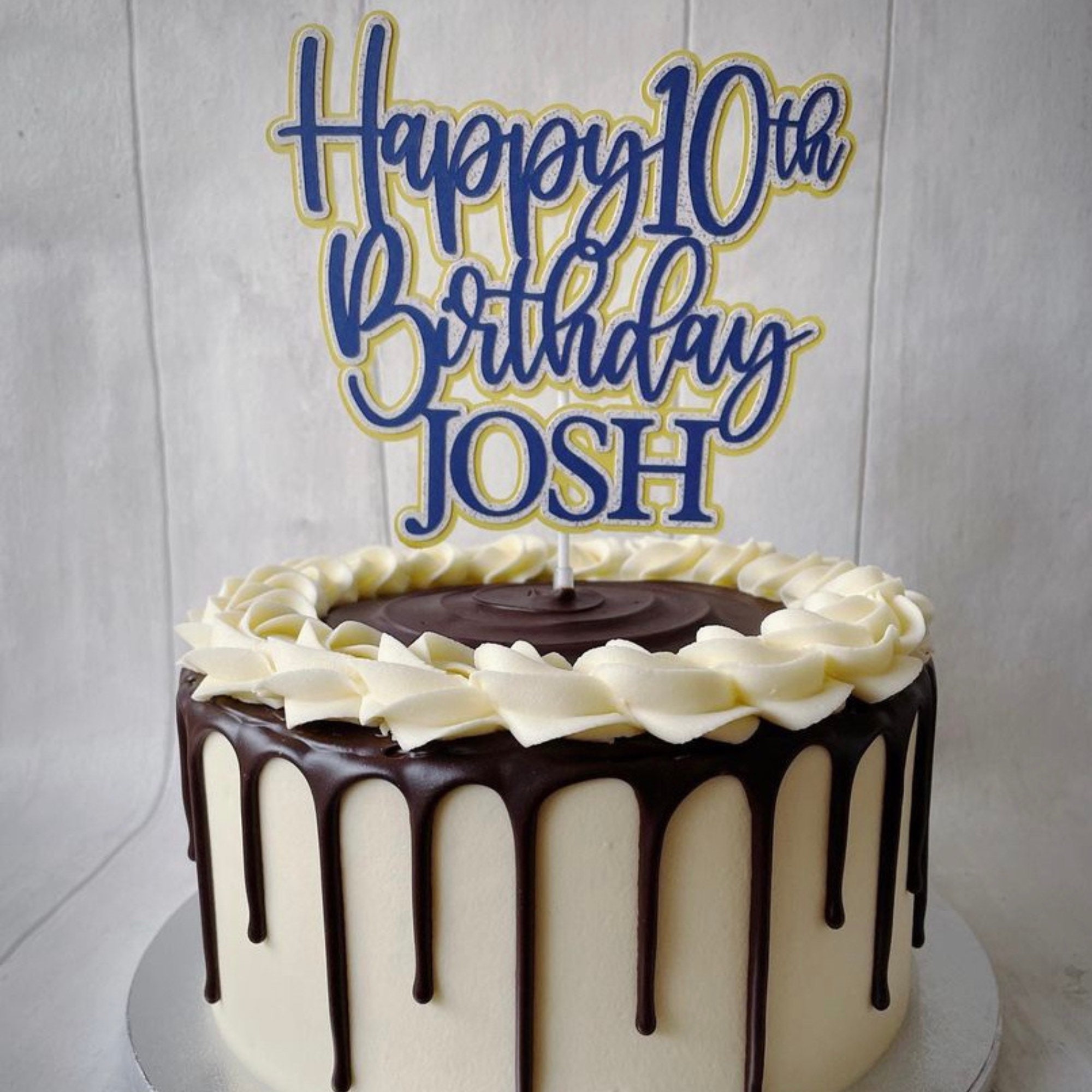 Personalised Cake Topper Leeds United FC Colours 3 Layers Etsy UK