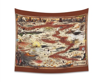 DnD 5e Avernus Wall Tapestry | Baldur&#39;s Gate Descent into Avernus Dungeons and Dragons Indoor RPG Map