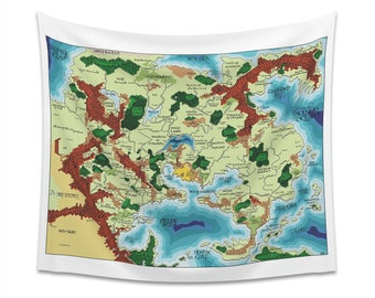 DnD Greyhawk Wall Tapestry | Flanaess Advanced Dungeons and Dragons Indoor RPG Map