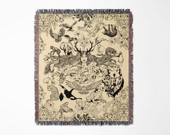 Flower Druid Blanket | Dungeons & Dragons 5e Inspired Woven Blanket | Ttrpg