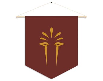 Estandarte de los Magos Carmesí de Zakar / Decoración de pared del Gremio de Magos de Fantasía / Estandarte inspirado en D&D / Decoración para sala de juegos de rol de mesa