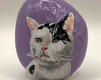 A personalised rock of YOUR cat - Hand painted stone - Keepsake rock - Family gift - Cat lover gift - Pet grave - Personalised pet stone