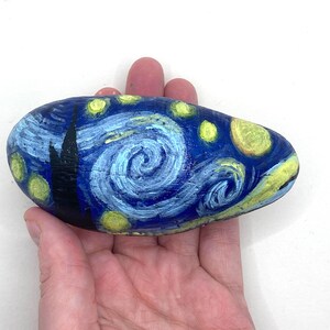 Large Van Gogh Starry Night Rock - Art Imitation - Famous Art on a Rock ...