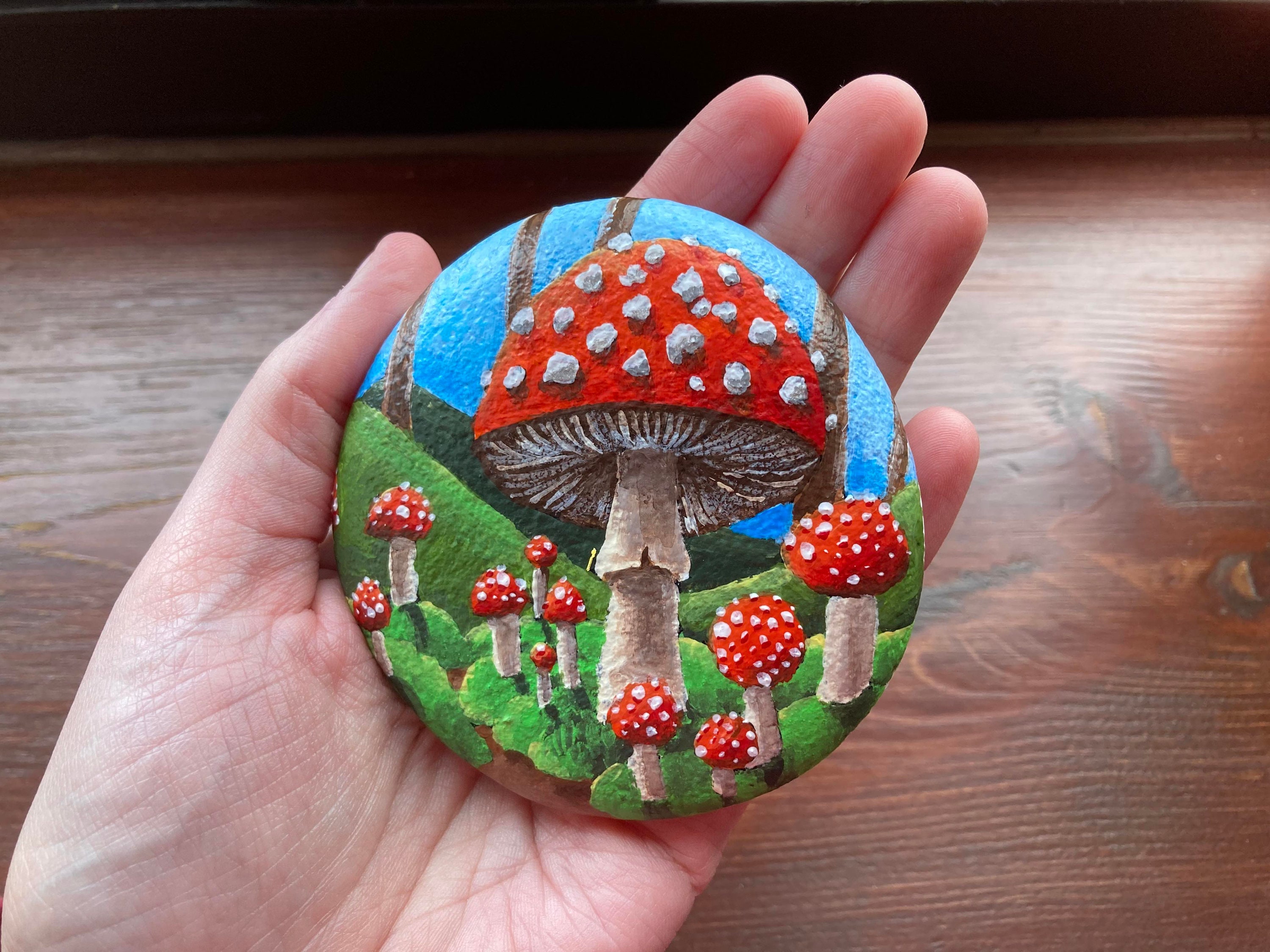Painted Rock Mushrooms