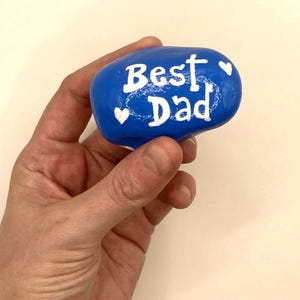 Best Dad Rock - Father&#39;s Day Rock - Gift for Dad - Pocket Rock - Hand Painted Stones Rocks - Keepsake for Dad - Stone for Grandad - Grandpa
