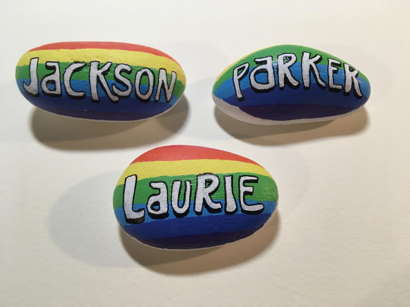 Rainbow Personalised Name Family Rocks Stones - Christmas Gifts - Named ...