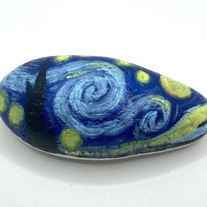 Large Van Gogh Starry Night Rock - Art Imitation - Famous Art on a Rock ...
