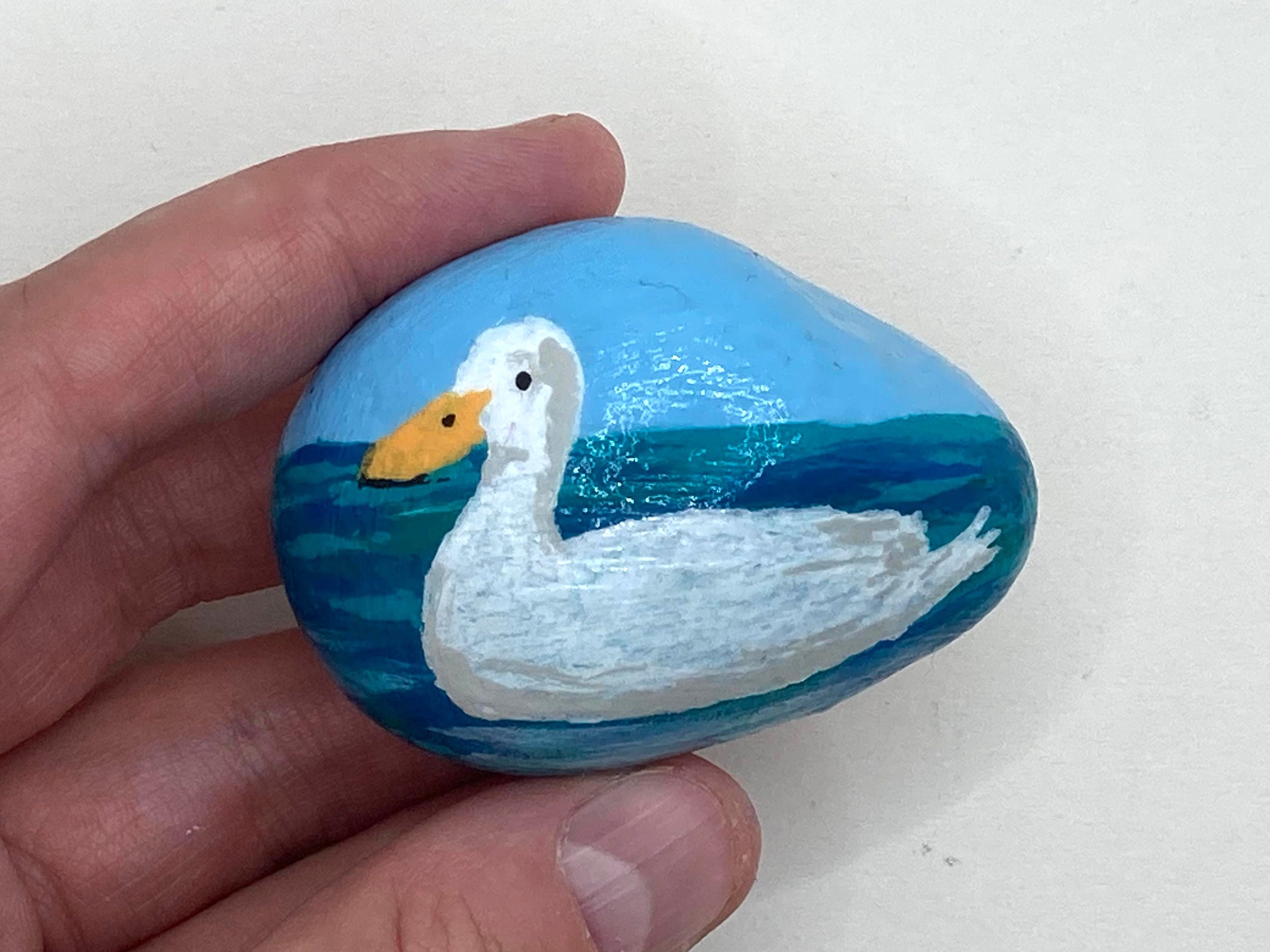 Duck Painted Rock - Etsy